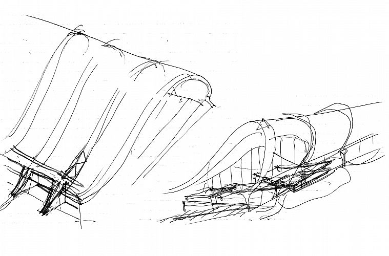 Harry Seidler's Sketch for the Roof Form