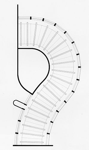 Double curved plan with structural framing