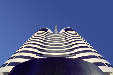 Residential section as viewed from pool level 