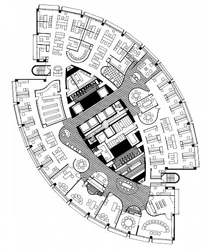 Typical clear span office plan