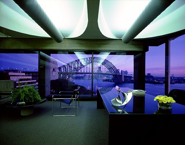 Mezzanine office with view of the city and harbour bridge