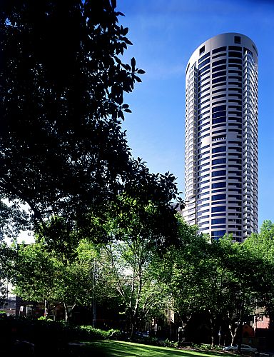 South view of tower as seen from Lang Park