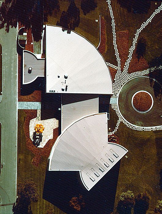 Aerial view of theatre and function centre